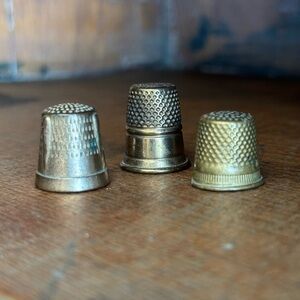 Vintage Brass Thimble Lot - Gold Tones